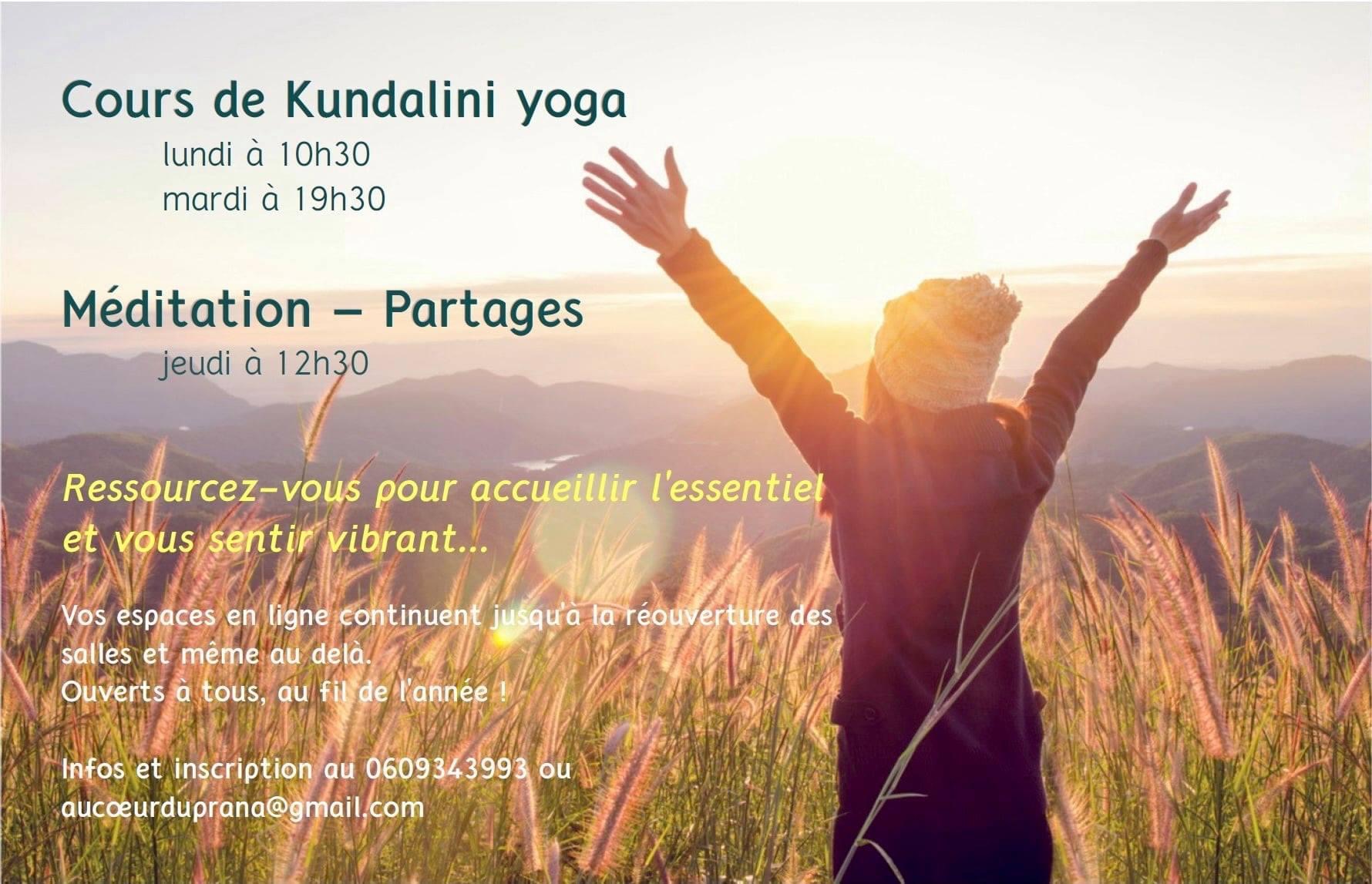 Cours de Kundalini Yoga sur Zoom